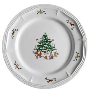 Vintage Woodland Christmas 12.5 Chop Plate Platter  (Embossed Rim) by MING PAO
